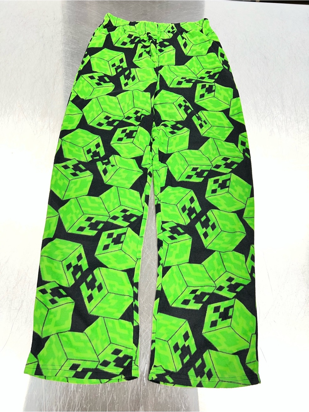Minecraft Green Creeper-Print Pajama Pants Youth XL 14-/16